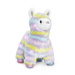 12 Glow Brights LED with Sound Alpaca Plush - Lavender