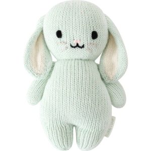7 Baby Bunny (Mint) Hand-Knit Doll