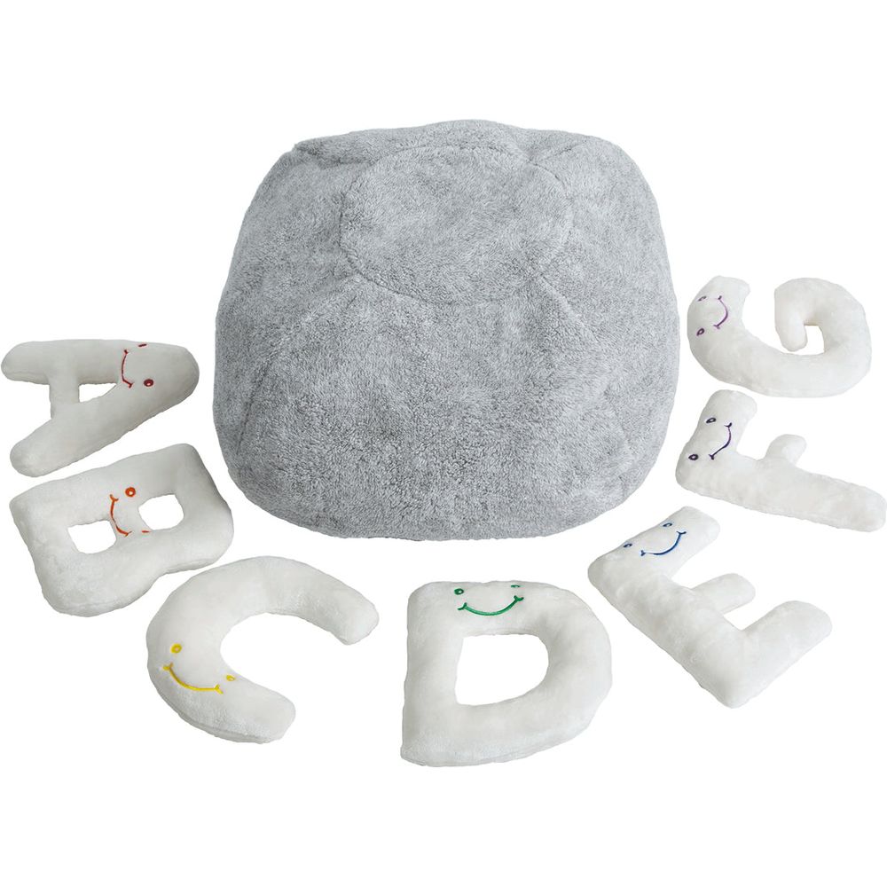 Alphabet Plush Set - Cream Letters with Light Grey Bag - Image 2