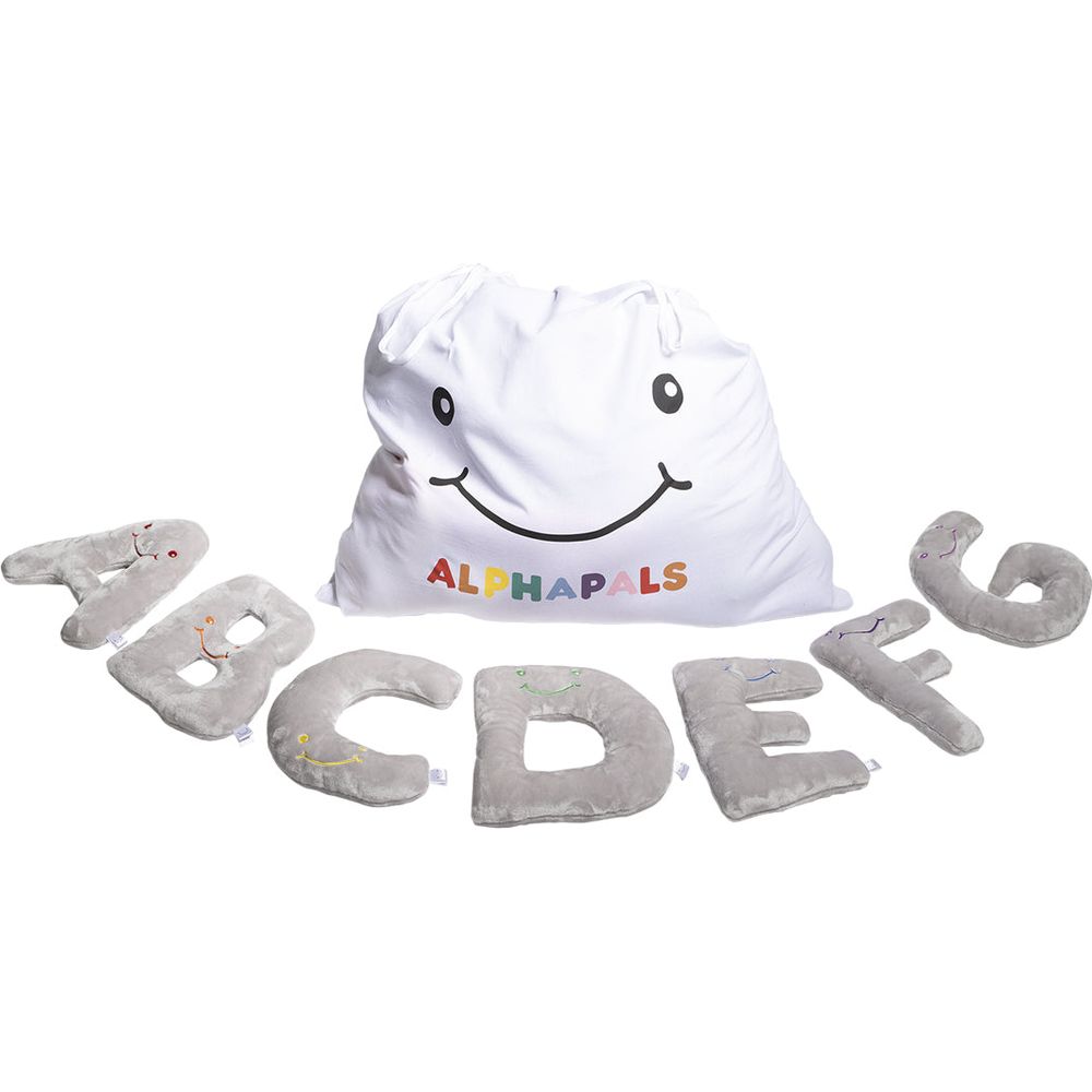 Alphabet Plush Set - Dove Grey Letters with White Drawstring Bag - Image 2