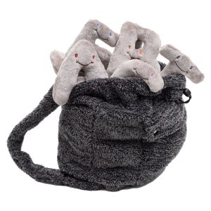 Alphabet Plush Set - Rhino Grey Letters with Dark Grey Backpack