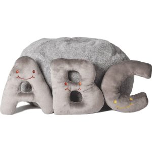 Alphabet Plush Set - Rhino Grey Letters with Light Grey Bag