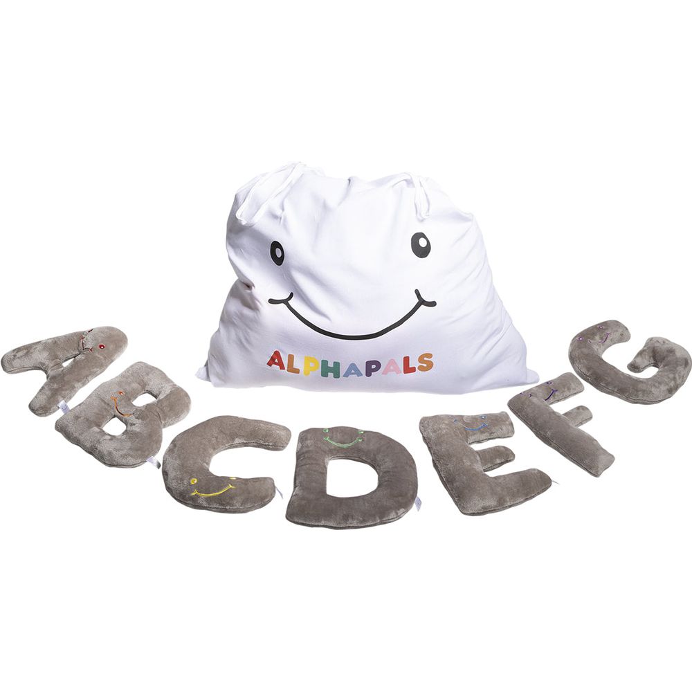 Alphabet Plush Set - Rhino Grey Letters with White Drawstring Bag - Image 2