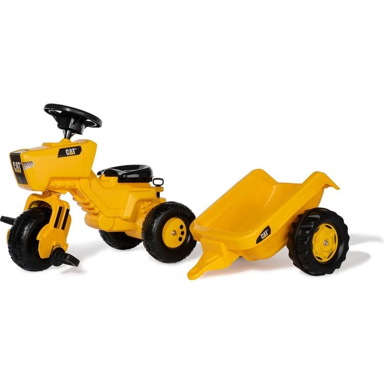 CAT 3-Wheeled Pedal Tractor With Trailer - Image 2