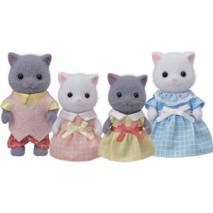 Calico Critters Persian Cat Family. Set of 4 Collectible Doll Figures