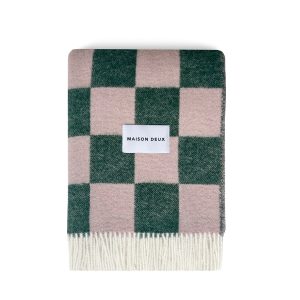 Checkerboard Blanket - Green/Pink