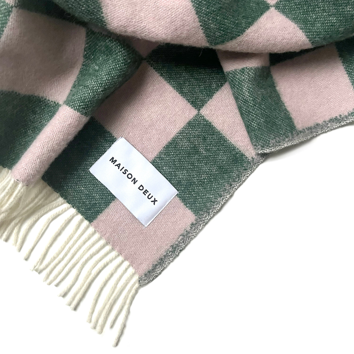 Checkerboard Blanket - Green/Pink - Image 4