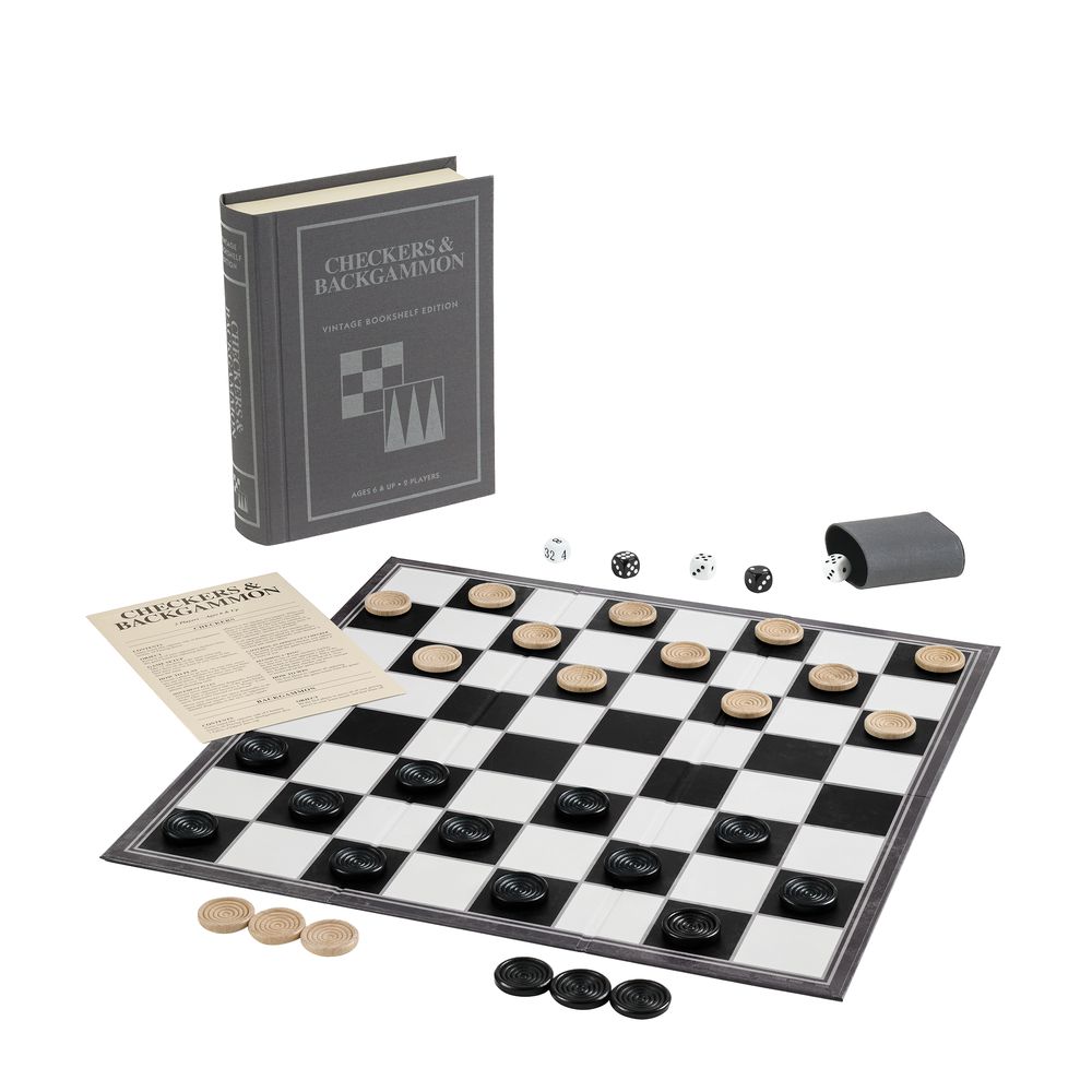 Checkers & Backgammon Vintage Bookshelf Edition - Image 4