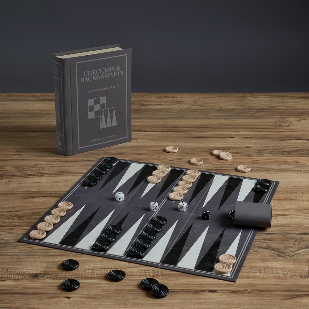 Checkers & Backgammon Vintage Bookshelf Edition - Image 8