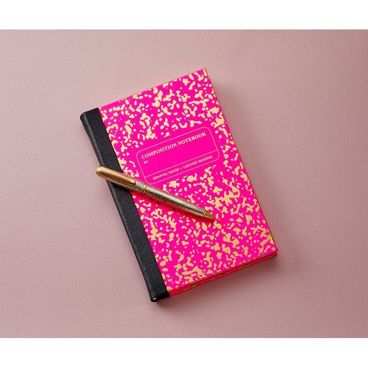 Composition Notebook in Neon Pink/Gold Leather - Image 2