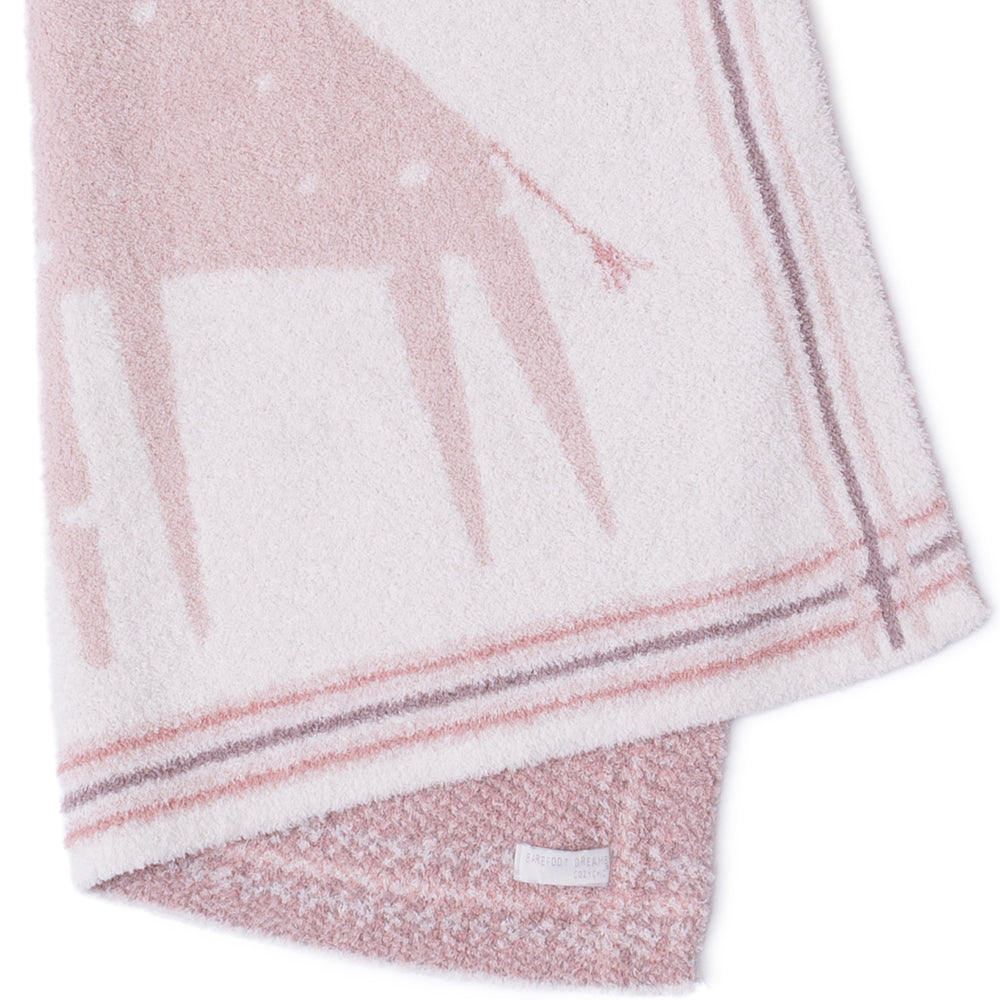 CozyChic Giraffe Stroller Blanket - Dusty Rose Multi - Image 2