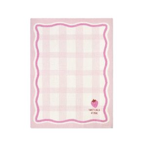 CozyChic® Strawberry Stroller Blanket. Pink Sand Multi