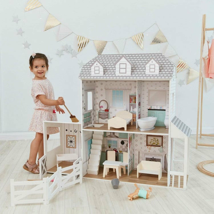 Dreamland Farm House Dollhouse - White / Grey - Image 2