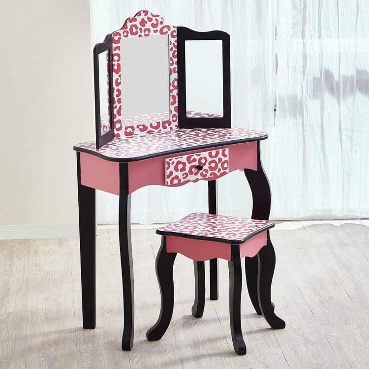 Fashion Leopard Prints Gisele Play Vanity Set - Pink / Black - Image 2