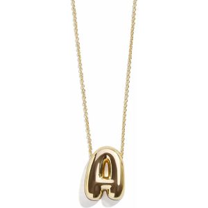 Gold Bubble Initial Necklace - A