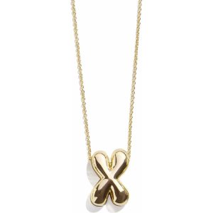 Gold Bubble Initial Necklace - X