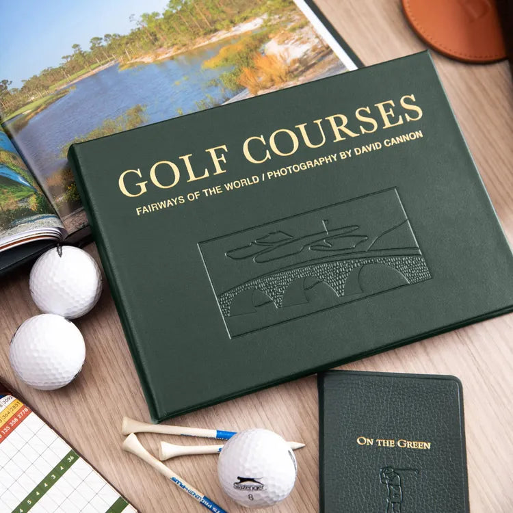 Golf Courses: Fairways of the World Book in Green Bonded Leather - Image 2