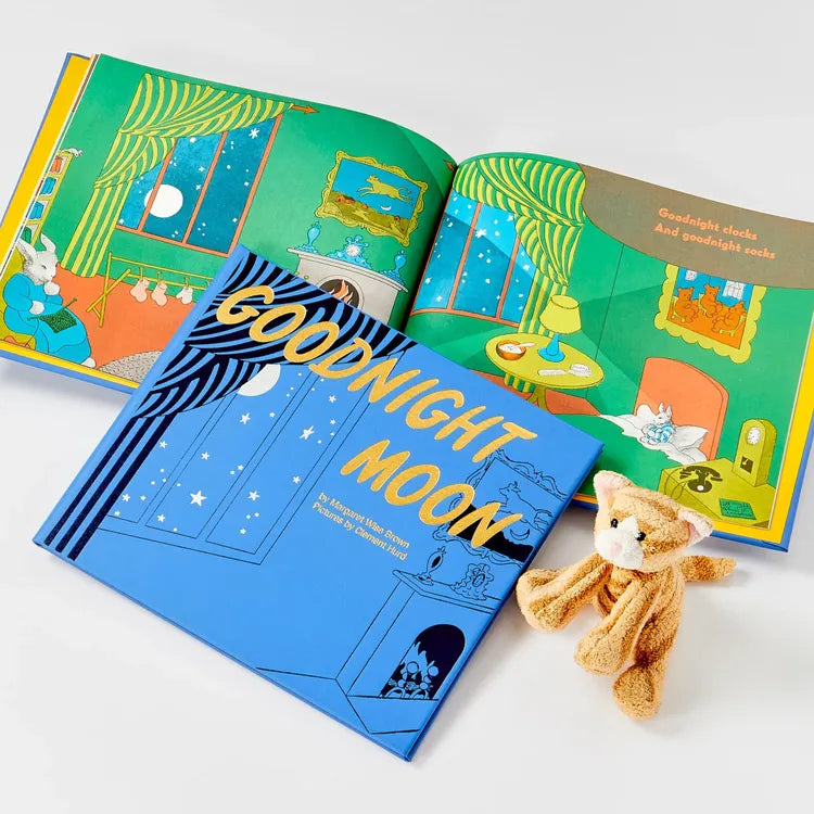 Goodnight Moon Book in Blue Bonded Leather - Image 2