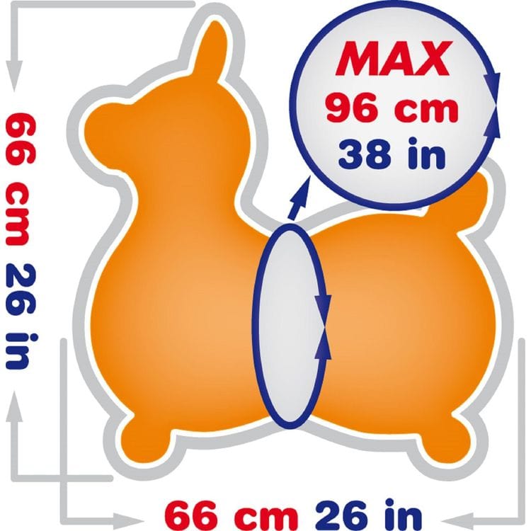 Gymnic Orange Rody Horse Max Inflatable Bouncer Ride-on (with Hand Pump) - Image 2