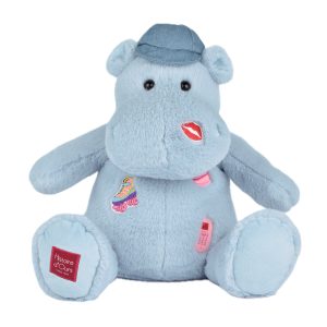 Hippo Plush - Blue with Patches
