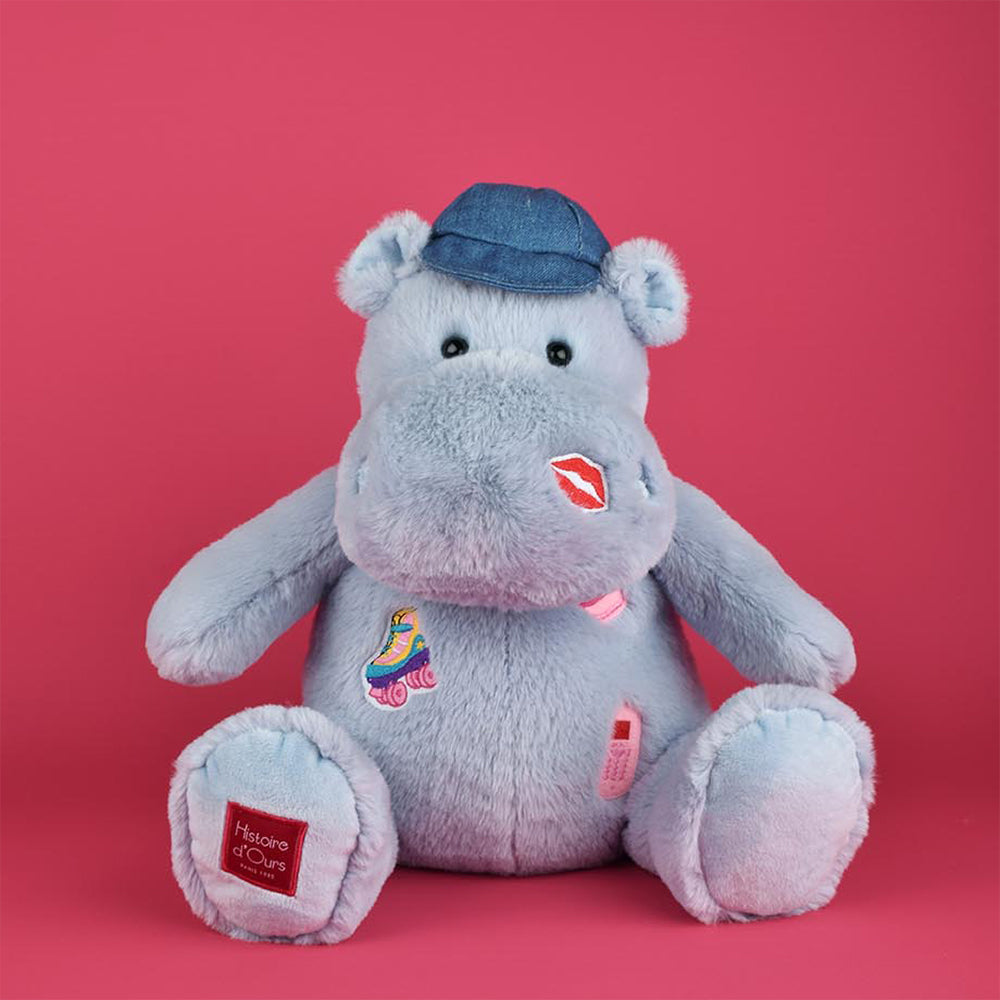 Hippo Plush - Blue with Patches - Image 2
