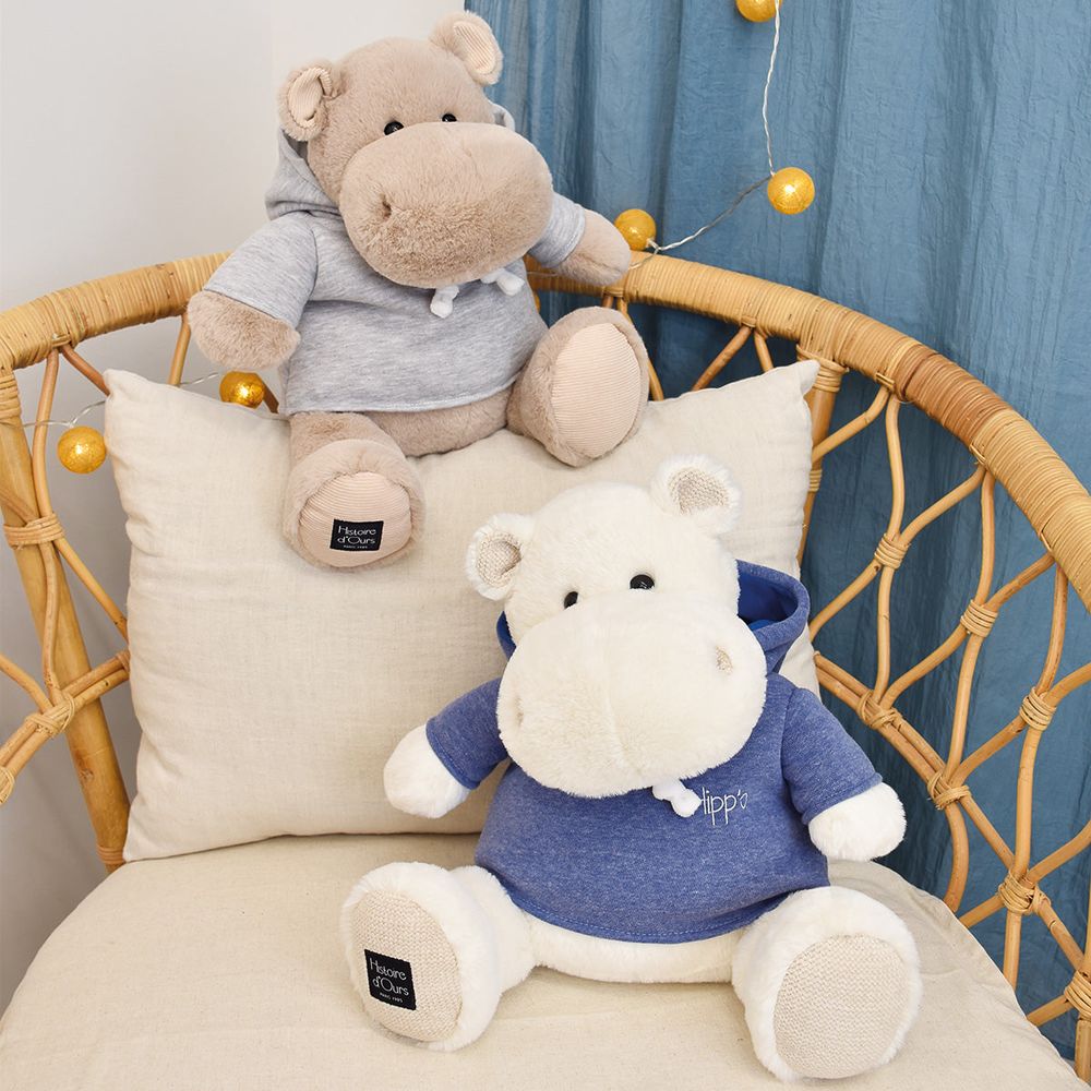 Hippo Plush with Grey Sweatshirt - Image 3