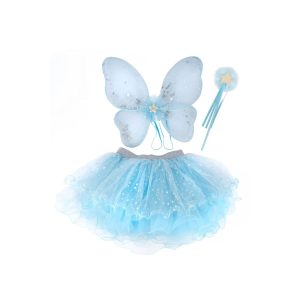 Iridescent Celestrial Fairy Wings. Tutu. Wand - Size 4-6 Years