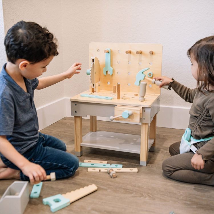 Little Builder Wooden Construction Workbench - Image 2