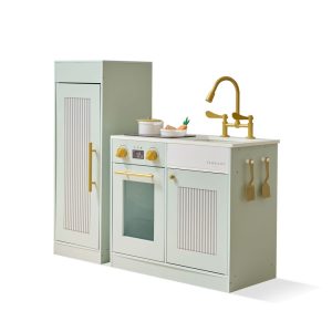 Little Chef Chester Wooden Play Kitchen with Large Fridge & Sink - Green