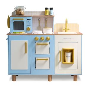 Little Chef Hampton Wooden Play Kitchen with Ice Dispenser & Sink - Blue