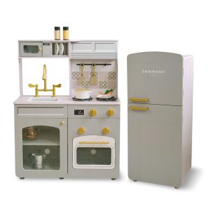 Little Chef Normandy Wooden Play Kitchen with Modular Fridge & Sink - Grey