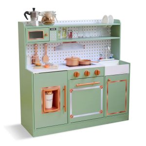 Little Chef St. Louis Wooden Play Kitchen with Sink & Ice Dispenser - Green
