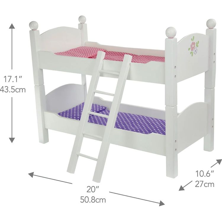 Little Princess 18 Doll Double Bunk Bed - Grey - Image 3