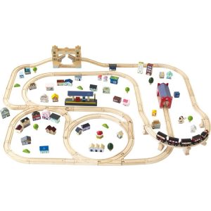London Wood Train Set ?C 120 Pieces