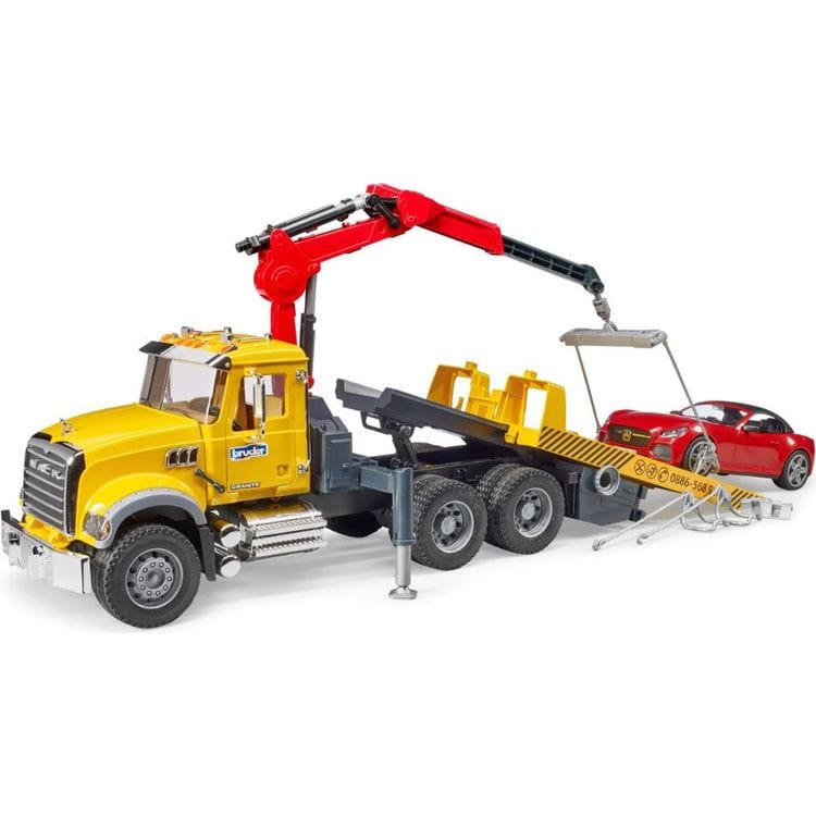 MACK Granite Tow Truck with Bruder Roadster - Image 3