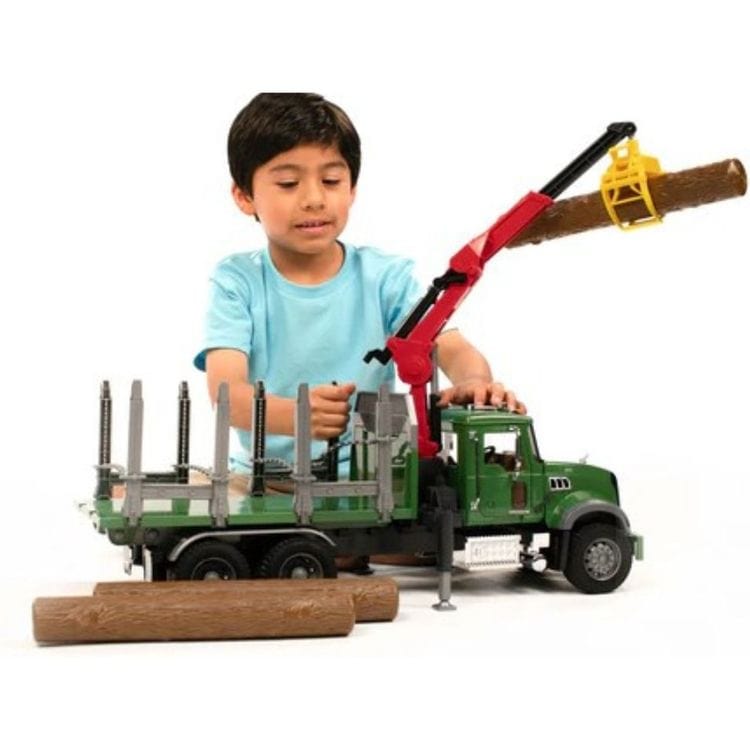 Mack Granite Timber Truck with Loading Crane & 3 Trunks - Image 2