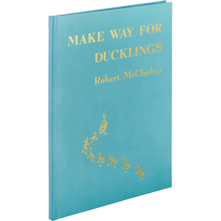 Make Way For Ducklings Book in Teal Blue Italian Leather - Image 6