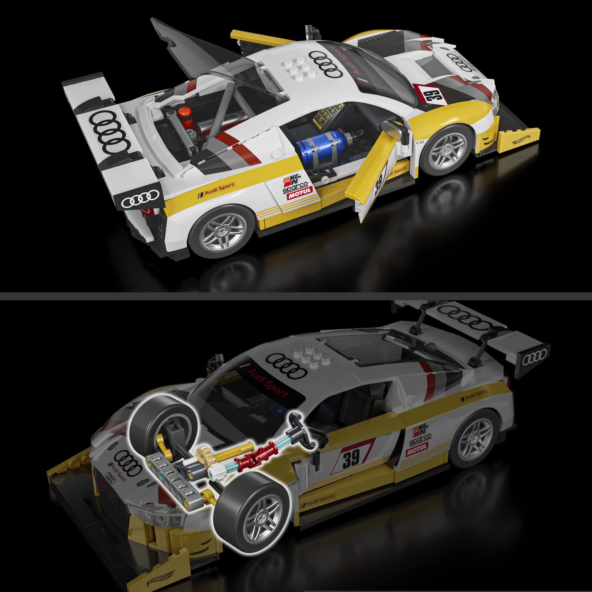 Mattel Brick Shop Hot Wheels '15 Audi R8 LMS Building Set - Image 4