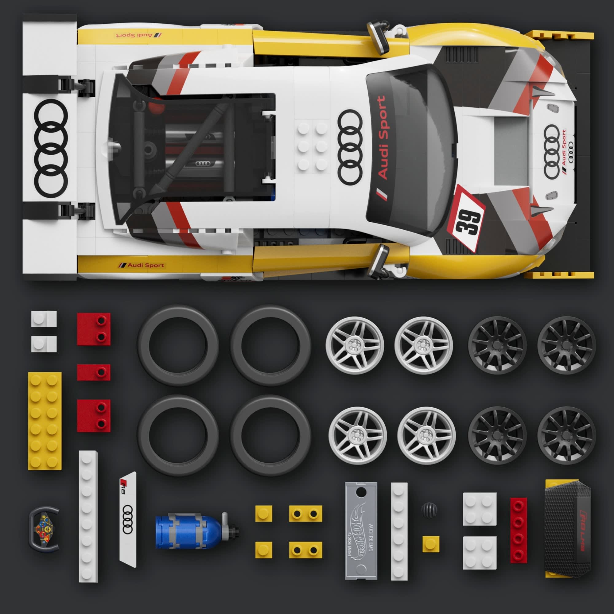 Mattel Brick Shop Hot Wheels '15 Audi R8 LMS Building Set - Image 5