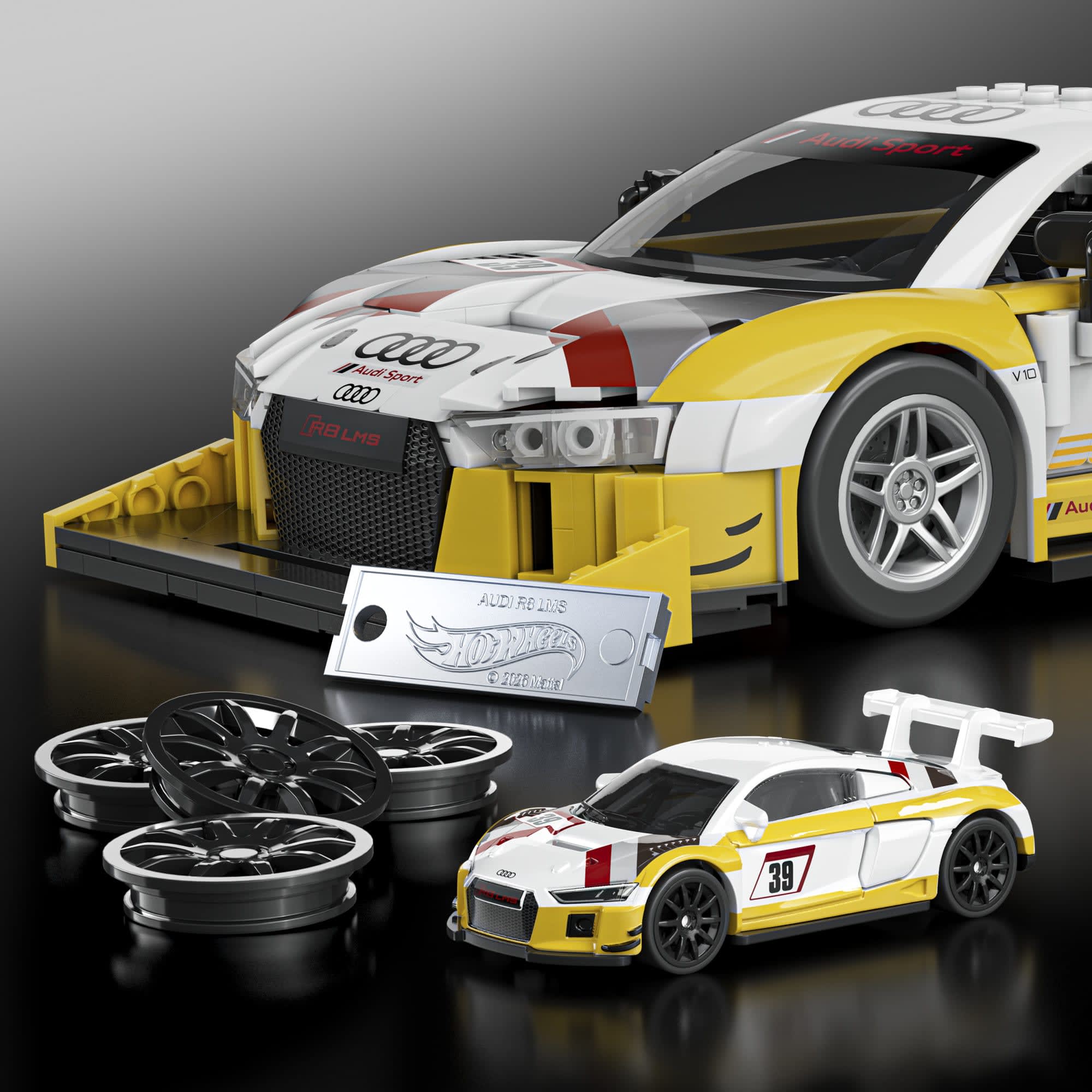 Mattel Brick Shop Hot Wheels '15 Audi R8 LMS Building Set - Image 6