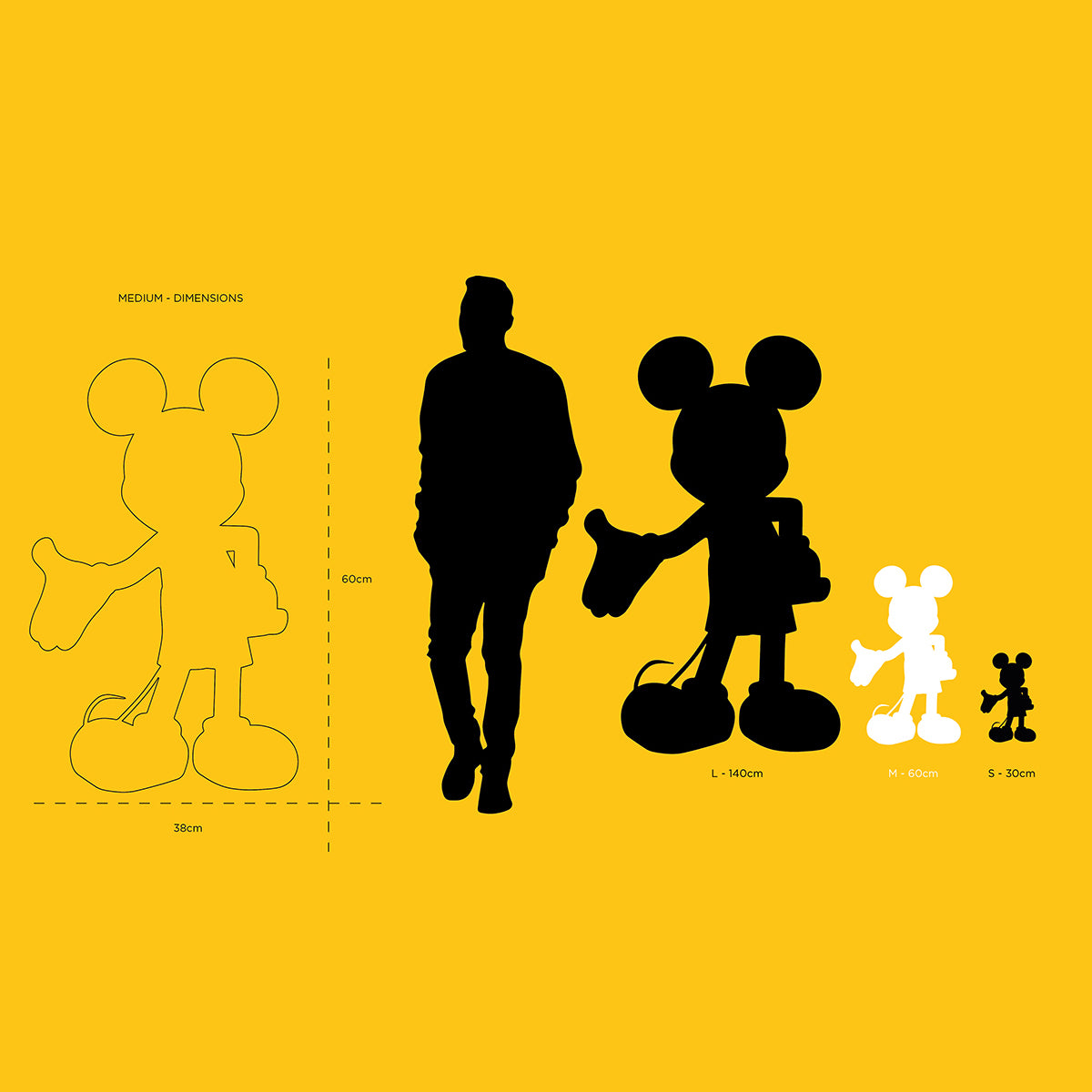 Mickey Mouse Figure White & Gold - 23.6 - Image 5