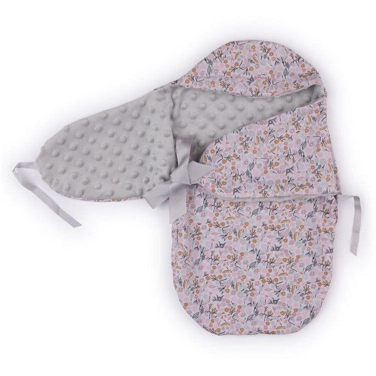 My FAO Doll Swaddle - Grey Dots & Flowers - Image 2