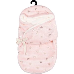 My FAO Doll Swaddle - Pink With Gold Hearts