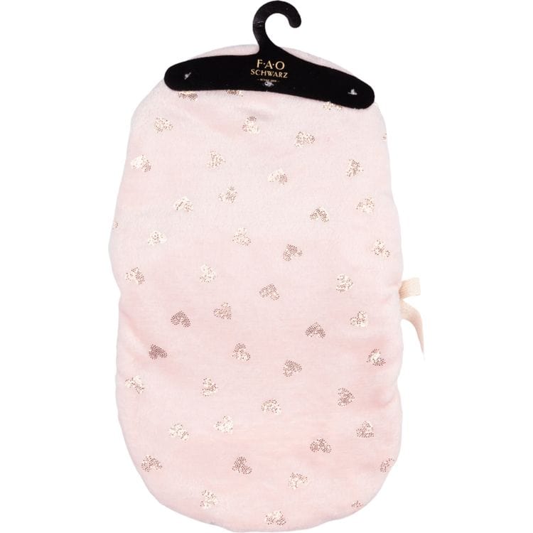 My FAO Doll Swaddle - Pink With Gold Hearts - Image 2