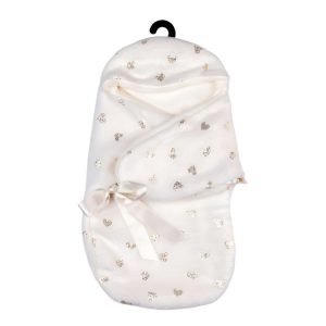 My FAO Doll Swaddle - White With Gold Hearts