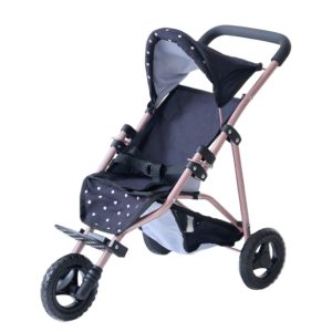 Olivia's Little World Pin Up Doll Jogging Stroller & Retractable Canopy - Black