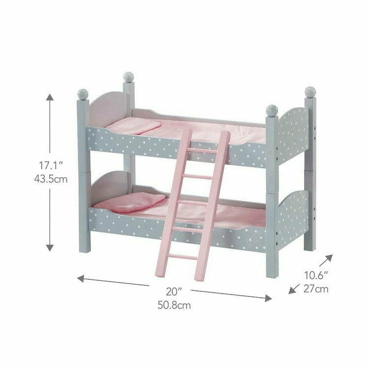 Polka Dots Princess Double Bunk Bed for 18 Dolls - Gray - Image 5