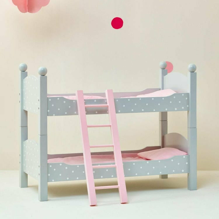 Polka Dots Princess Double Bunk Bed for 18 Dolls - Gray - Image 3