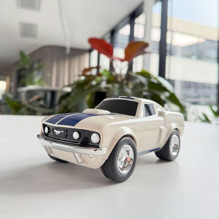 Racing Car Toy Ford Mustang - Ivory White - Image 2