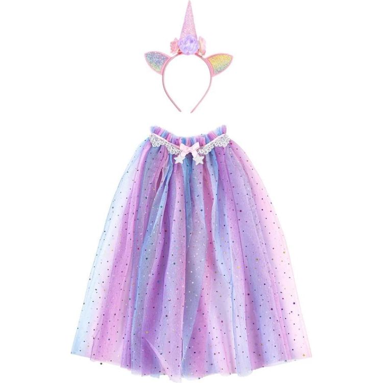 Rainbow Unicorn Cape & Headband - Size 4-6 Years